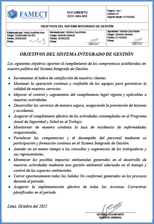 DOC-SIG-003 OBJETIVOS DE SIG V01 - PERIODICO MURAL